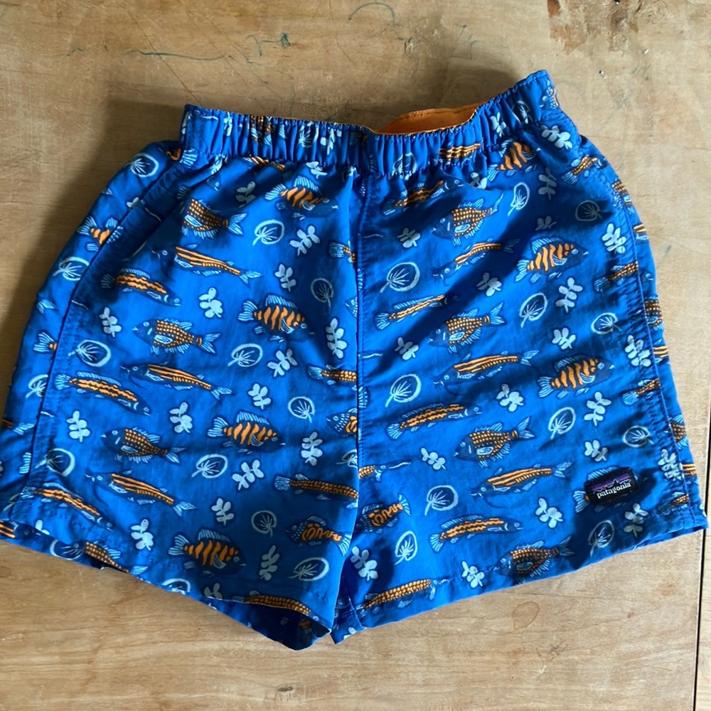 Patagonia size 4T shorts with fish